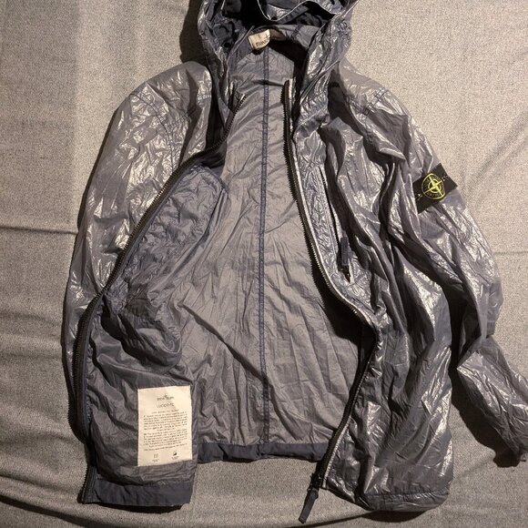 Stone Island Packable Rain Jacket - Blueish Gray Transparent - Stylish & Fun - Picture 5 of 9